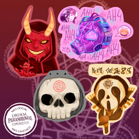 Adesivos Ordem Paranormal - Anfitrião, Diabo, Magistrada, Deus da Morte