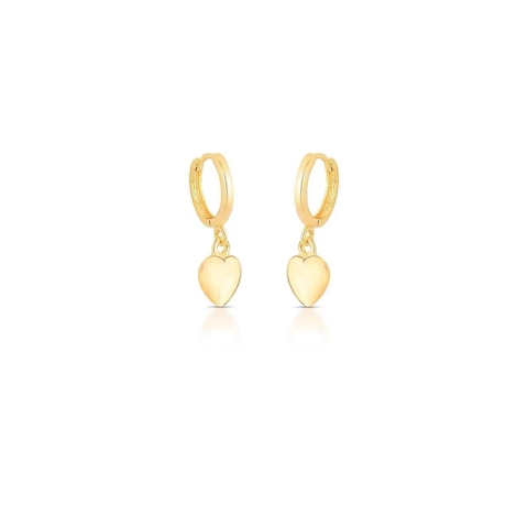 ARGOLA COM CORAÇÃO ABAULADO EM PÊNDULO BANHADA A OURO - GARRIDO SEMIJOIAS