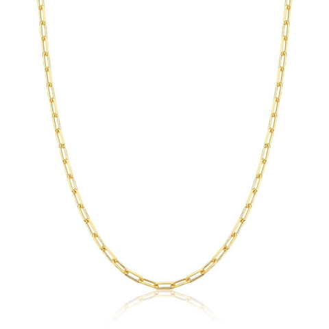 CORRENTE BANHADA A OURO MALHA TIJOLINHO MAIS PINGENTE ESPIRITO SANTO COM 60CM - GARRIDO SEMIJOIAS