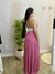  vestido longo rosa com detalhe em renda nas costas R$159,90