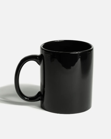 EQUTABD01 CAJA 48 PZ Taza recta de cerámica blanco y negro 325 ml