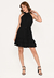 Imagem do Vestido Bisô Curto Crepe Alfaiataria Babados Preto