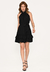Vestido Bisô Curto Crepe Alfaiataria Babados Preto - comprar online