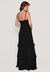 Vestido Bisô Longo Crepe Babados Preto na internet
