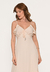 Vestido Bisô Longo Crepe Babados Areia - Bisô Atacado
