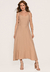 Vestido Bisô Alfaiataria Marrant Midi Liso Bege - comprar online