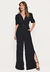 Macacão Bisô Pantalona Fendas Liso Marinho - comprar online