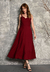 Vestido Bisô Alfaiataria Marrant Midi Liso Vinho - comprar online