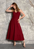 Imagem do Vestido Bisô Alfaiataria Marrant Midi Liso Vinho