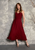 Vestido Bisô Alfaiataria Marrant Midi Liso Vinho na internet