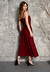 Vestido Bisô Alfaiataria Marrant Midi Liso Vinho
