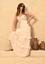 Vestido Bisô Longo Crepe Babados Areia - comprar online