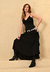 Imagem do Vestido Bisô Longo Crepe Babados Preto