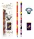 Kit de lápis HB Harry Potter com apontador e borracha, incluindo dois lápis decorados e um personagem em destaque.