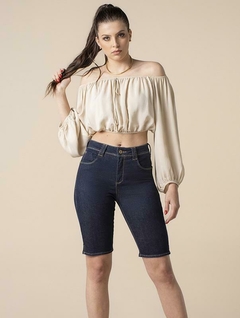 Bermuda Jeans Feminina Amaciado Oposição - comprar online