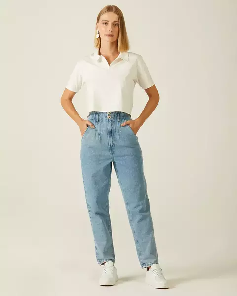 Calça Feminina Mom Fit Em Jeans Malwee - comprar online
