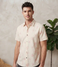 Camisa Masculina Estampada Em Viscose Diametro