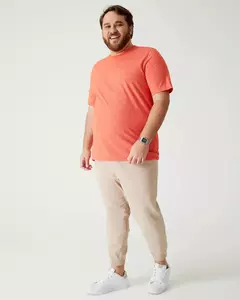 Camiseta Básica Masculina Plus Size Decote Redondo Em Malha Fio A Fio na internet