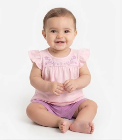 Conjunto Feminino Blusa Com Shorts Rovi Kids
