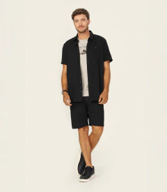 Camisa Masculina Viscose Lisa Com Bordado Diametro - comprar online