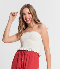 Top Juvenil Sem Alça Lastex Minty - comprar online