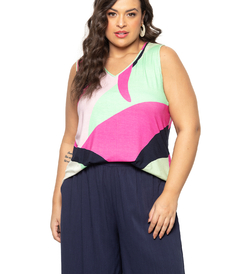 Regata Feminina Plus Size Estampada Secret Glam - comprar online