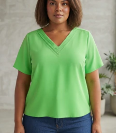 Blusa Manga Curta Plus Size Secret Glam - comprar online