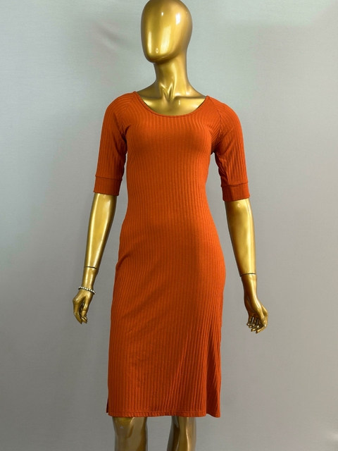 Vestido Canelado Manga 3\4 - comprar online