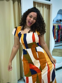 Vestido Elite Estampa Geométrica - Ellos da Moda