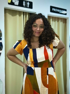 Vestido Elite Estampa Geométrica na internet