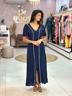 Vestido Liso Elite gola V na internet