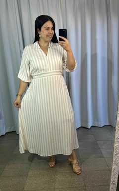Vestido Gola Camisa Listrado Pizzar na internet