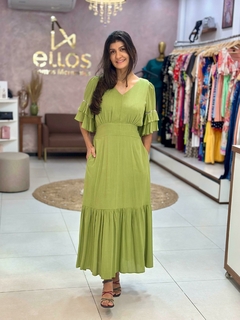 Vestido Elite manga babado - comprar online