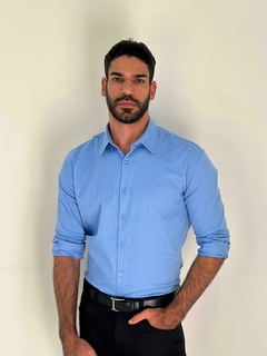 Camisa Fit Slim ML Acetinado C/ Elastano - comprar online