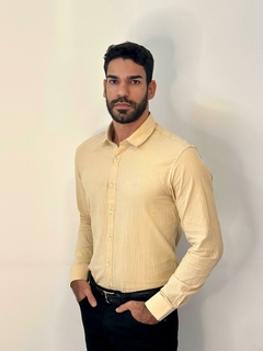 Camisa Fit Slim Enrrugado Liso MX-72 - Ellos da Moda