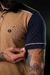 Camisa Gola Polo Recorte Marrom & Azul Marinho na internet