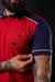 Imagem do Camisa Gola Polo Recorte Vermelha & Azul Marinho