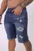 Bermuda Jeans Destroyed Escura - comprar online