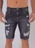 Bermuda Jeans Destroyed Escura - comprar online