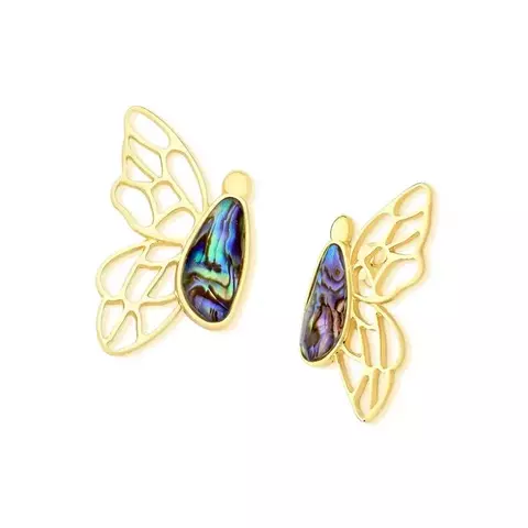 Brinco Folheado a Ouro Garden Borboleta Abalone - comprar online