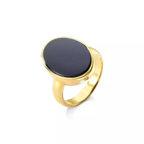 Anel Oval Pedra Hematita