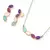 Conjunto Folheado a Ouro 4 Pedras Naturais Amazonita Verde/Selenita/Rodonita Rosa/Turmalina Negra 