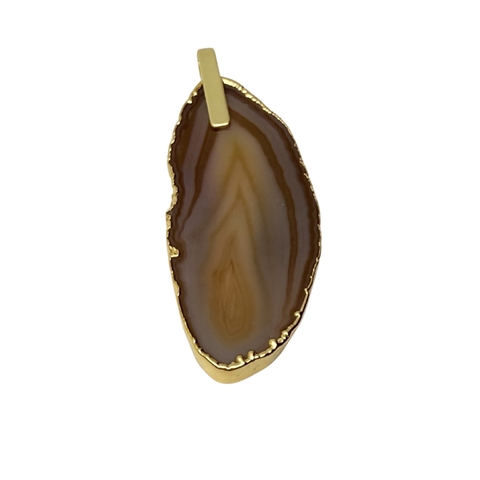 Pingente Folheado a Ouro Linha Rústica Pedra: Agata Vermelha - comprar online