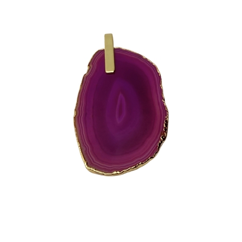 Pingente Linha Rústica Pedra - Agata Rosa - comprar online