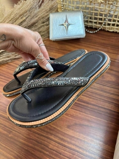 Sandália Confort Stras Preto - comprar online