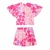 Conjunto Animê de Coração com Laço Off White Verão