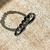 Pulseira Masculina Couro Preto e Ágata