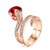 anel feminino retrô em forma de cobra europeu e americano, banhado a ouro rosa com zircônia - comprar online