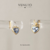 Brinco ponto de luz coração azul - ouro 18k - Veneto Gioielliere 
