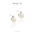 Brinco pérola e zircônia 12mm - prata 925 - loja online